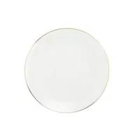 Talerze - Talerz deserowy Belissima 20,5 cm złota obwódka biały - miniaturka - grafika 1