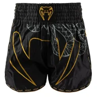 Spodnie sportowe męskie - Venum Serpenti Spodenki Muay Thai Shorts Black/Silver/Gold - miniaturka - grafika 1