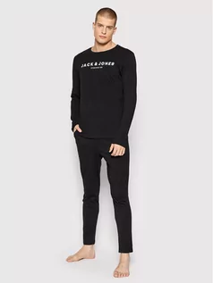 Piżamy męskie - Jack&Jones Piżama Aras 12207444 Czarny Regular Fit - grafika 1