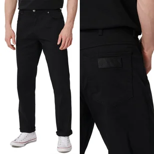 Wrangler TEXAS SLIM BLACK CZARNE DŻINSY W33 L32 - Spodnie męskie - miniaturka - grafika 1
