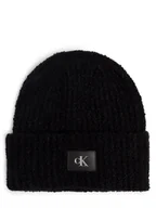Czapki damskie - Calvin Klein Jeans Czapka damska Kobiety Sztuczne włókno czarny jednolity, ONE SIZE - miniaturka - grafika 1
