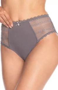 Bawełniane figi damskie z wysokim stanem 2-pack L-1440MD, Kolor grafitowo-szary, Rozmiar L, LAMA - Intymna - Majtki damskie - miniaturka - grafika 1