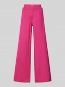 Spodnie damskie - Spodnie materiałowe z szeroką nogawką i zakładkami w pasie model ‘KATE’ - miniaturka - grafika 1