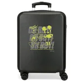 Walizki - Joumma Disney Mickey Oh Boy Walizka kabinowa czarna 38 x 55 x 20 cm sztywne tworzywo ABS boczne zapięcie szyfrowe 35L 2 kg 4 koła podwójny bagaż ręczny, Czarny (Black), walizka kabinowa - miniaturka - grafika 1