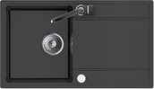 Zlewozmywaki z baterią - Ville Lava 76 x 44 cm z ociekaczem i baterią czarny - miniaturka - grafika 1