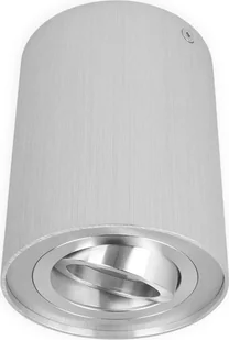 Lampa sufitowa liniowa LED ROLLO reflektor natynkowy oprawa natynkowa reflektor obrotowy 45° okrągły srebrny wykonany z aluminium z gniazdem GU10 żarówka 5W ciepła biel - Lampy sufitowe - miniaturka - grafika 1