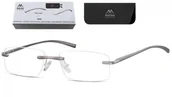 Okulary korekcyjne, oprawki, szkła - Patentki Bezramkowe Asferyczne Okulary aluminiowe do Czytania Montana MR68A moc: +3.5 - miniaturka - grafika 1
