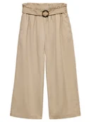 Spodnie damskie - Vero Moda Kuloty Bree 10341670 Brązowy Cropped Fit - miniaturka - grafika 1