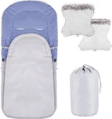 Śpiworki dla dzieci - Springos Śpiworek do wózka 4w1, mufka, śpiwór do sanek, gondoli z torbą 90 cm szaro-niebieski UNIWERSALNY - miniaturka - grafika 1