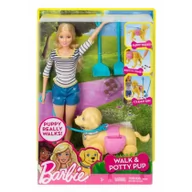 Lalki dla dziewczynek - Mattel Barbie Spacer z pieskiem czyścioszkiem DWJ68 - miniaturka - grafika 1