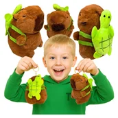 Maskotki i pluszaki - UROCZA KAPIBARA brelok PLUSZOWA duża Z PLECAKIEM maskotka - miniaturka - grafika 1