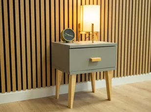 OUTLET - Szafka nocna skandynawska sosnowa Venuci szara - Dom i wnętrze OUTLET - miniaturka - grafika 1