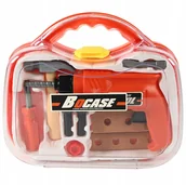 Mały majsterkowicz - NARZĘDZIA W WALIZCE BUDOWLANY ZESTAW NARZĘDZI DLA DZIECI MŁOTEK WIERTARKA - miniaturka - grafika 1