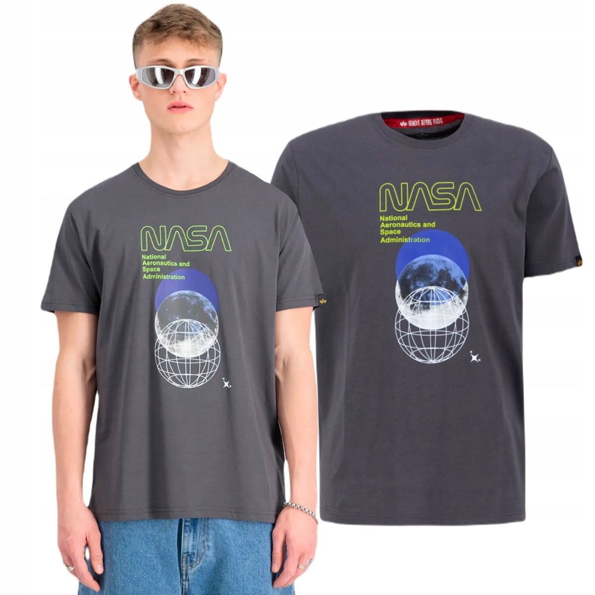 Koszulka Alpha Industries NASA Orbit T 146510 684 Vintage Grey XL