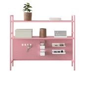 Inne meble biurowe - JAN NOWAK Metalowa nadstawka na biurko WENDY, 1150 x 980 x 220 mm, Różowa - miniaturka - grafika 1