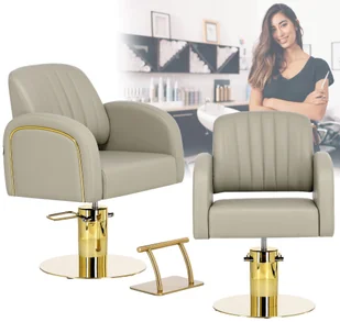 Fotel fryzjerski hydrauliczny obrotowy do salonu fryzjerskiego podnóżek chromowany krzesło fryzjerskie Imperia - Fotele fryzjerskie - miniaturka - grafika 1