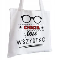 Torby i wózki na zakupy - Torba Bawełniana biała dla Cioci Na Prezent ekologiczna Trwały Nadruk - miniaturka - grafika 1