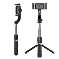 Selfie stick - Wysięgnik stabilizatora smartfona z wbudowanym statywem Zdalne sterowanie Bluetooth Czarny - miniaturka - grafika 1