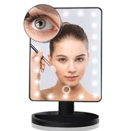 Lusterka do makijażu - Podświetlane lustro, Lustro do makijażu LED z 10-krotnym powiększeniem, Lustro LED, USB i ładowanie baterii, Lustro do makijażu 180°, Podświetlane lu - miniaturka - grafika 1