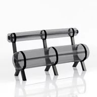 Ławki ogrodowe - Ziba Bench 1,5 M Aluminium Frame Black - miniaturka - grafika 1