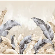 Fototapety - Fototapeta Liście Bananowca Beton Beżowy 400x280 cm Tapeta Do Sypialni Salonu Kuchni Na Flizelinie - miniaturka - grafika 1