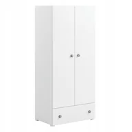 Szafy i szafki dla dzieci - Szafa dziecięca dwudrzwiowa STELLA GOAL Garderoba półki szuflada biała - miniaturka - grafika 1