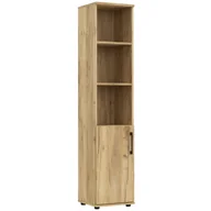 Regały biurowe - Wąski regał biurowy z drzwiczkami dąb craft G9-R74 - miniaturka - grafika 1