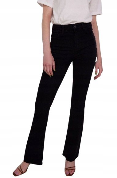 PIECES CZARNE JEANSY DAMSKIE PROSTE CASUAL M XQA