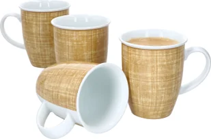 Ritzenhoff Brazil Żółty Zestaw 4 Kubków do Kawy 250ml Filiżanka do Herbaty Dzbanek Wzór Lattice - Dzbanki i imbryki - miniaturka - grafika 1
