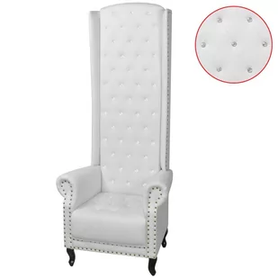 vidaXL Fotel z wysokim oparciem biały 77x65x181 cm 243591 - Fotele - miniaturka - grafika 1