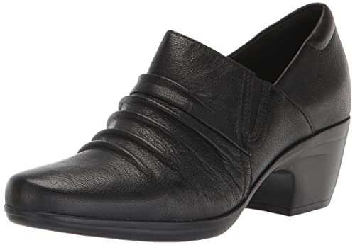 Clarks Damskie czółenka Emily Cove, Czarna skóra, 39 EU