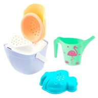 Zabawki do piasku - Mochtoys Zestaw Letni Do Piasku Wiaderko Statek Z Akcesoriami Foremka Sitko Konewka - miniaturka - grafika 1
