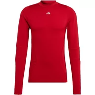 Koszulki męskie - ND05_K14736-M HP0572 Koszulka męska adidas Techfit COLD.RDY Long Sleeve czerwona HP0572 r.M - miniaturka - grafika 1