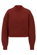Bluzy damskie - HUGO Damska bluza Sismia Knitted, Dark Red604, S - miniaturka - grafika 1