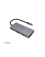 Pozostałe akcesoria sieciowe - AKASA ADAPTER USB TYPE-C 9-IN-1 DOCK (PD TYPE-C, HDMI, VGA, 3 X (57097) - miniaturka - grafika 1