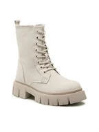 Botki damskie - Jenny Fairy Trapery WS5816-02 Beżowy - miniaturka - grafika 1