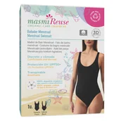 Podpaski - Masmi Reuse, menstruacyjny jednoczęściowy kostium kąpielowy, UPF 50+, czarny, rozmiar M - miniaturka - grafika 1