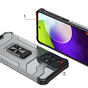 Crystal Ring Case pancerne hybrydowe etui pokrowiec + magnetyczny uchwyt Samsung Galaxy A72 4G niebieski - Etui i futerały do telefonów - miniaturka - grafika 7