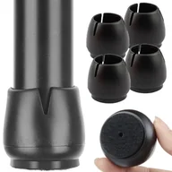 Krzesła - Nakładki Silikonowe Na Nogi Krzesła Z Filcem 4 Szt. Czarne Ochronne Nasadki 17-21 mm - miniaturka - grafika 1