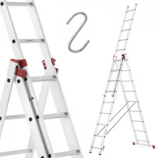 Drabina aluminiowa uniwersalna 3x9 HIGHER Professional na schody - 7,00m - Drabiny - miniaturka - grafika 1