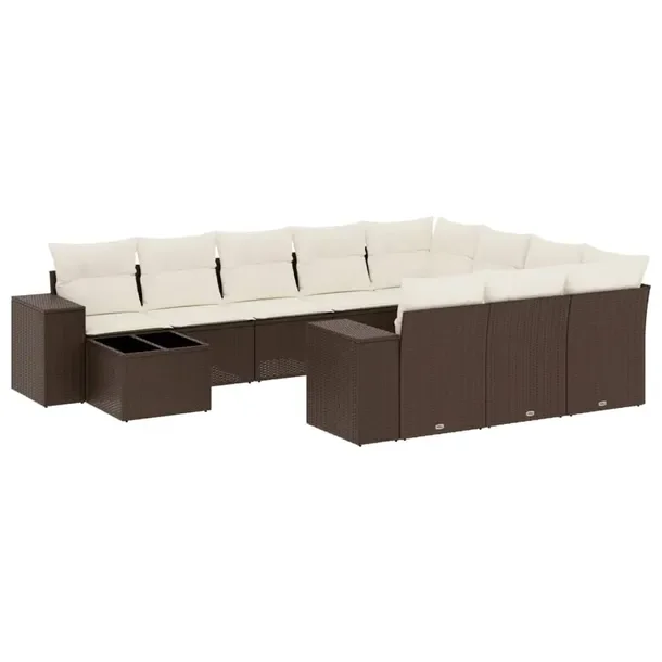 Zestaw mebli ogrodowych modułowych brązowy rattan PE 62 x 62 x 69 cm