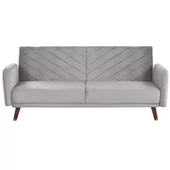 Sofy i kanapy - Sofa Rozkładana Welurowa Jasnoszara Senja - miniaturka - grafika 1