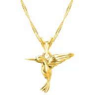 Łańcuszki - Łańcuszek złoty naszyjnik 925 Koliber Ptak - miniaturka - grafika 1