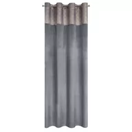 Zasłony - Euro Firany Zasłona 140 x 250 Dekoracyjna Przelotki Agnes Grafitowy 1220520 - miniaturka - grafika 1