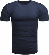 Koszulki męskie - Koszulka męska t-shirt gładki granatowy Recea - miniaturka - grafika 1