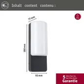 Lampy ogrodowe - Paulmann kinkiet zewnętrzny LED Bonnie, aluminium, antracyt - miniaturka - grafika 1