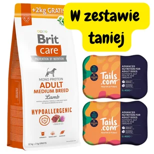 Brit Care Dog Hypoallergenic Adult Medium Breed, jagnięcina i ryż - 12 kg - Sucha karma dla psów - miniaturka - grafika 4