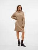 Sukienki - Vero Moda Sukienka dzianinowa w kolorze beżowym - miniaturka - grafika 1