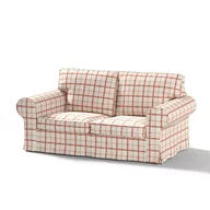 Pokrowce na meble - Dekoria Pokrowiec na sofę Ektorp 2-osobową rozkładaną model do 2012 ecru tło czerwona kratka 195 x 90 x 73 cm Avinon 634-131-15 - miniaturka - grafika 1
