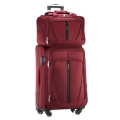 Walizki - Zestaw Walizka Średnia i Torba z Codury Czerwony - miniaturka - grafika 1